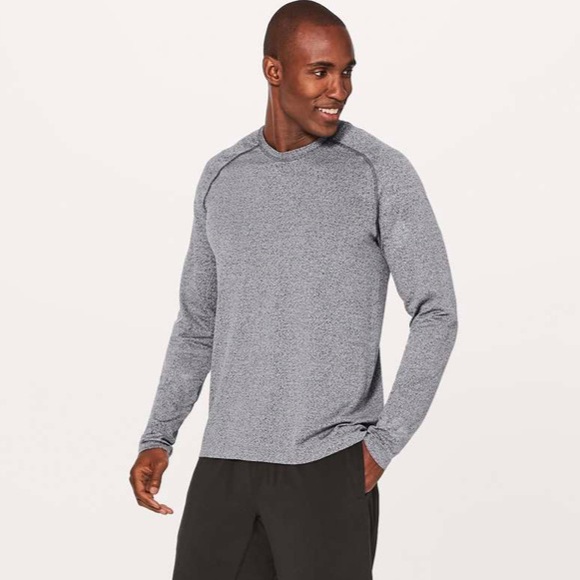 lululemon Men’s Metal Vent Tech Long Sleeve Black White XL - Picture 2 of 15